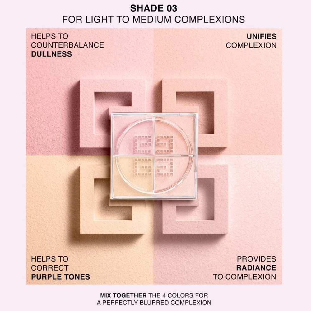 ✨🛍️ Givenchy Prisme Libre Illuminating Color Correcting Powder - 03 Voile Rose - Picture 2 of 3